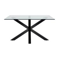 Juodos spalvos kavos staliukas su stikliniu stalviršiu 70x130 cm Argo – Kave Home