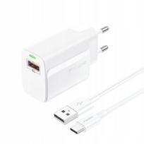 Foneng Eu64 18w tinklo įkroviklis su Usb-c kabeliu, baltas