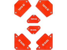 Magnetinių suvirinimo kampainių rinkinys metalinėms detalėms fiksuoti 45° 90° 135° ferito magnetai 6 vnt. YT-08679 YATO