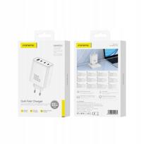 Gan 100w tinklo įkroviklis: 3xusb-c, 1xusb Qc3.0, baltas