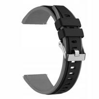 BestAccessories, 22 mm silikoninė apyrankė laikrodžiui, juoda-pilka