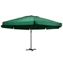 Lauko skėtis su aliuminio stulpu vidaXL, 600 cm, žalia