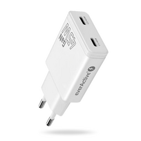 everActive GaN SUPER SLIM SC-465Q sieninis įkroviklis su dviem USB-C PD 45W prievadais