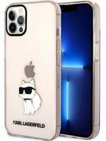 Apple iPhone 12 / 12 Pro Karl Lagerfeld dėklas Ikonik Choupette (KLHCP12MHNCHTCP) rožinės spalvos