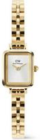 Laikrodis Daniel Wellington Quadro Mini 15.4x18.2 Arch 3-Link Baltas Sunray Gold DW00100850