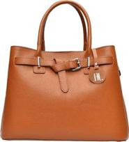 Anna Luchini Women's leather handbag AL117 Cognac