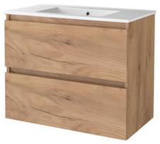 Vonios spintelė su praustuvu Sanibell Basicline, whiskey oak sp., 45.6 cm x 81 cm x 67 cm