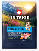 Sausas šunų maistas Ontario Monoprotein Puppy and Junior All Breeds, kalakutiena/saldžioji bulvė, 2.25 kg
