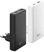 Goobay įkroviklis dvigubas USB-C PD GaN greitas įkroviklis 90 plokščias (65W) juodas