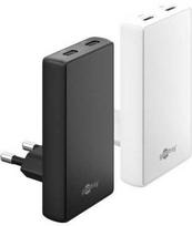 Goobay įkroviklis dvigubas USB-C PD GaN greitas įkroviklis 90 plokščias (65W) juodas