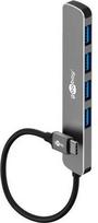 „Goobay Slim USB HUB“ su 4 prievadais, USB-C™ į USB-A, 5Gbps
