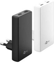 Įkroviklis Goobay Dvigubas USB-C PD GaN 90 Plokščias Greitas Įkroviklis (45W) Baltas