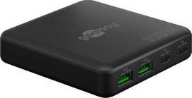 Goobay USB-C™ PD GaN daugiaprievadis stalinis įkroviklis (100 W), juodas – spalvota versija, juoda
