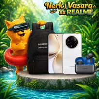 REALME VASAROS RINKINYS: Realme 14 PRO+ 5G 12/512GB Pearl White + Realme Buds T200 + Realme Backpack