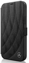 Natūralios odos dėklas Mercedes-Benz New Bow Line iPhone 12 mini telefonui
