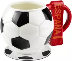 Sprintigo Didelis futbolo formos puodelis su 700 ml talpa ir silikonine padėkliuke, futbolo gerbėjams
