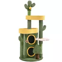🌵 Kačių draskyklė „Oazė“ – žalia ir geltona 123 cm (Nemokamas pristatymas)