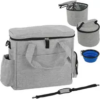 Aosom Transportavimo dėžė gyvūnams 38x17x35 cm šviesiai pilka sulankstoma