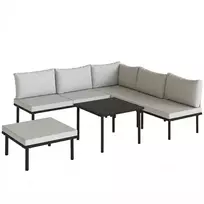 Aosom Lauko baldų komplektas 234x176x64 cm šviesiai pilkas metalas