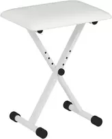 Aosom Pianino suoliukas reguliuojamas sulankstomas X formos 39x29x37-47 cm baltas metalas