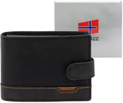 Vyriška odinė piniginė Nordee HJORT 8806A juoda