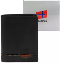 Vyriška odinė piniginė Nordee HJORT N4 juoda