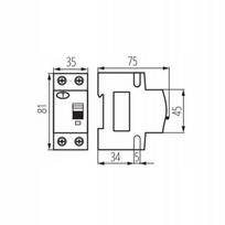 Kanlux 2p B10a 30ma Rcd/mcb jungiklis, 6ka, Ip20