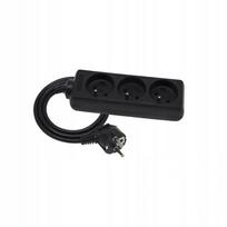 Elgotech Eps-303-2 prailgintuvas su įžeminimu, 3 lizdai, 3m, juodas