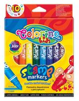 Dvipusiai flomasteriai su antspaudukais Colorino Kids, 10 spalvų