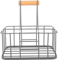 Metalinis butelių laikiklis Barsi, 29,5 x 20 x 27 cm, Pilkas