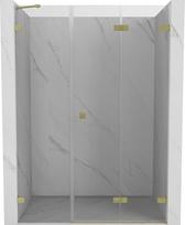 Mexen Lunar-F sulankstomos dešinės dušo durys 125 cm, skaidrios, auksinės matinės - 836S-125-050-55-00-P