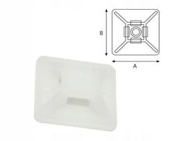 28x28mm Baltos Lipnios Tvirtinimo Pagrindai Kabelių Jungtims (100 vnt.)