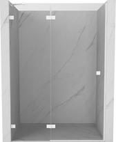 Mexen Lunar dušo durys, atidaromos į kairę 140 cm, permatomos, baltos - 834-140-000-20-00-L