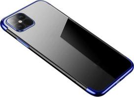 Skaidrios spalvos korpusas Gelinis TPU dangtelis su metaliniu rėmeliu, skirtas Xiaomi Redmi Note 11S / Note 11 blue