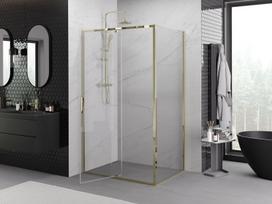 Mexen Exo Atsilenkiamas dušo kabinas 130 x 90 cm, skaidrus, aukso spalvos - 819-130-090-50-00