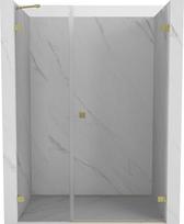 Mexen Lunar-B dešinės atidaromos dušo durys 125 cm, skaidrios, šlifuoto aukso - 832S-125-050-55-00-P