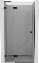 Mexen Lunar L kairės pusės dušo durys, 85 cm, permatomos, juodos - 834L-085-000-70-00-L