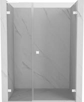 Mexen Lunar-B L dešinės pusės dušo durys 115 cm, permatomos, baltos - 832SL-115-050-20-00-P