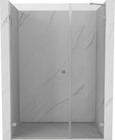 Mexen Lunar-B kairiųjų varstomų durų dušo sienelė 145 cm, permatoma, šlifuotas nikelis - 832S-145-050-97-00-L