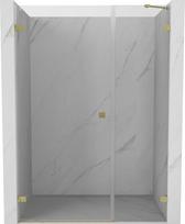Mexen Lunar-B kairūs dušo durys, atsidarančios 135 cm, permatomos, šlifuotas auksas - 832S-135-050-55-00-L