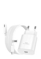 SAMSUNG Power adapter, USB Type-C fast charger, 25W  AND  USB Type-C charging cable, White, 3A, EP-T2510XW