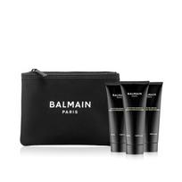 Kelioninis higienos rinkinys Balmain Homme Gifet vyrams: šampūnas, 50 ml + kondicionierius, 50 ml + plaukų formavimo želė, 50 ml