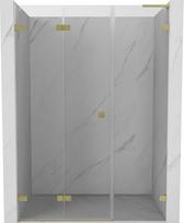 Mexen Lunar-F L lankstomos kairės durys dušui 110 cm, skaidrios, auksinė šepetėlis - 836SL-110-050-55-00-L