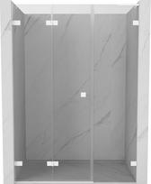 Mexen Lunar-F L sulankstomos dušo durys, kairės 120 cm, skaidrios, baltos - 836SL-120-050-20-00-L