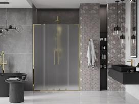 Mexen Velar L Duo stumdomos dušo durys 160 cm, matinės, auksinės - 871-160-003-32-50