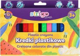 Plastikinės kreidelės su įdubimais, 12 spalvų