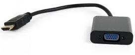 Gembird HDMI (19-pin) to VGA (15-pin) Adapter + Audio Cable, Black