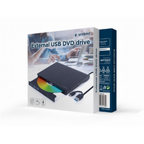 Gembird External USB DVD Drive | DVD-USB-031 | USB Type-C (male) connector, USB 3.1 Gen. 1 | DVD±R/RW / CD±R/RW | 24x CD read speed | 24x CD write speed | Black