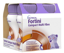NUTRICIA FORTINI Compact Multi Fibre (šokolado- karamelės skonio), 125ML  gėrimas, 4 vnt.