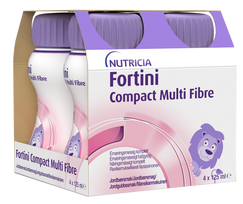 NUTRICIA FORTINI Compact Multi Fibre (braškių skonio), 125ML  gėrimas, 4 vnt.
